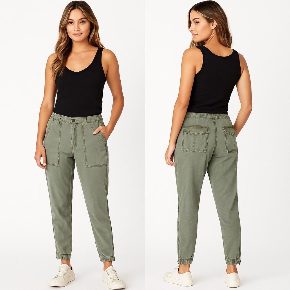 Young Fabulous & Broke Jogger Pants Army Green Utility Studded Size Medium